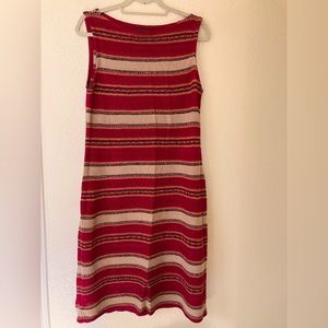 Lauren Ralph Lauren Red/ Brown Striped Dress Large used good condition